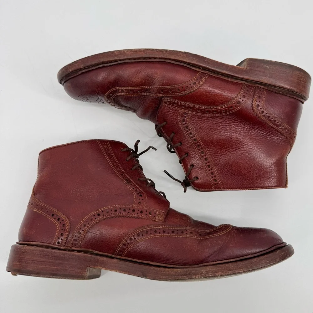 Florsheim by Duckie Brown Wingtip Leather Boots Brown Size‎ 9.5
